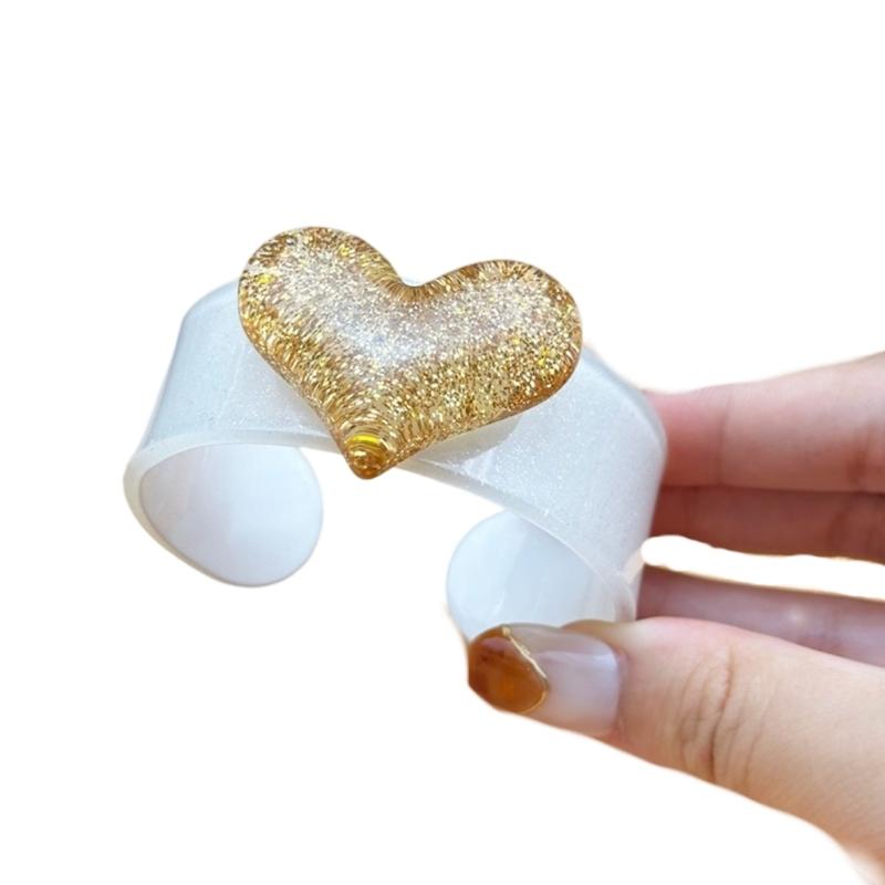 Модный Регулируемый Открытый Браслет-Браслет Желейное Персиковое Сердце Модные Акриловые Украшения Для Женщин Аксессуары