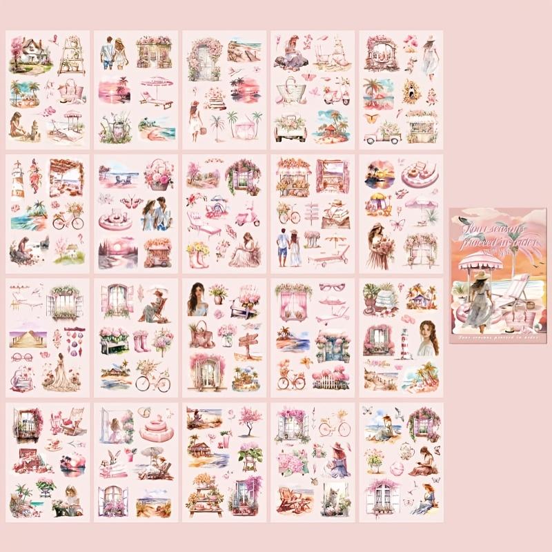 

Cute Die-cutting PET Stickers Beautiful Girl Handbook Decorative stickers DIY Scrapbook Materials Aesthetic Stationery Supplies