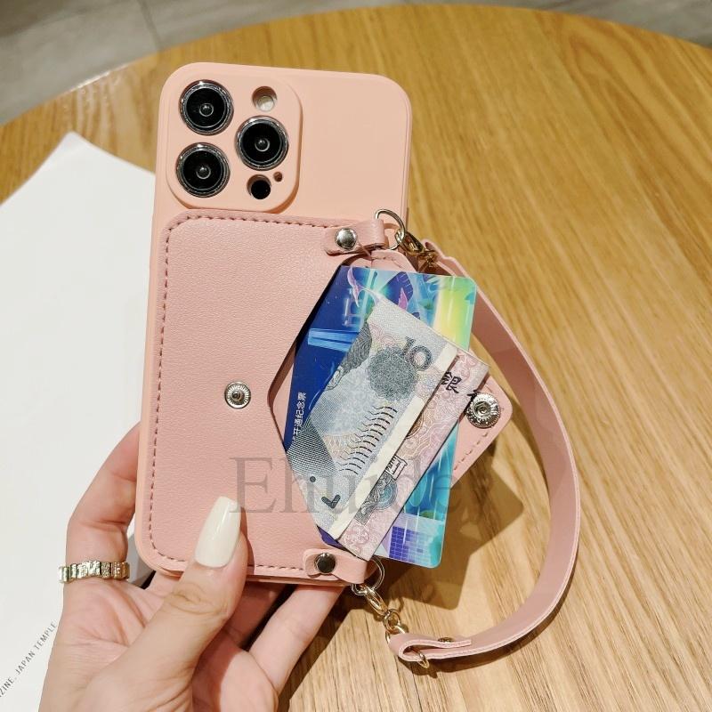 Handtasche Handgelenkriemen Hülle Für OPPO Realme 10 C53 C55 C31 C33 C35 Reno 11 8 7 6 5 Find X5 X3 Stoßfest Geldbörse Karten Hülle aus Silikon