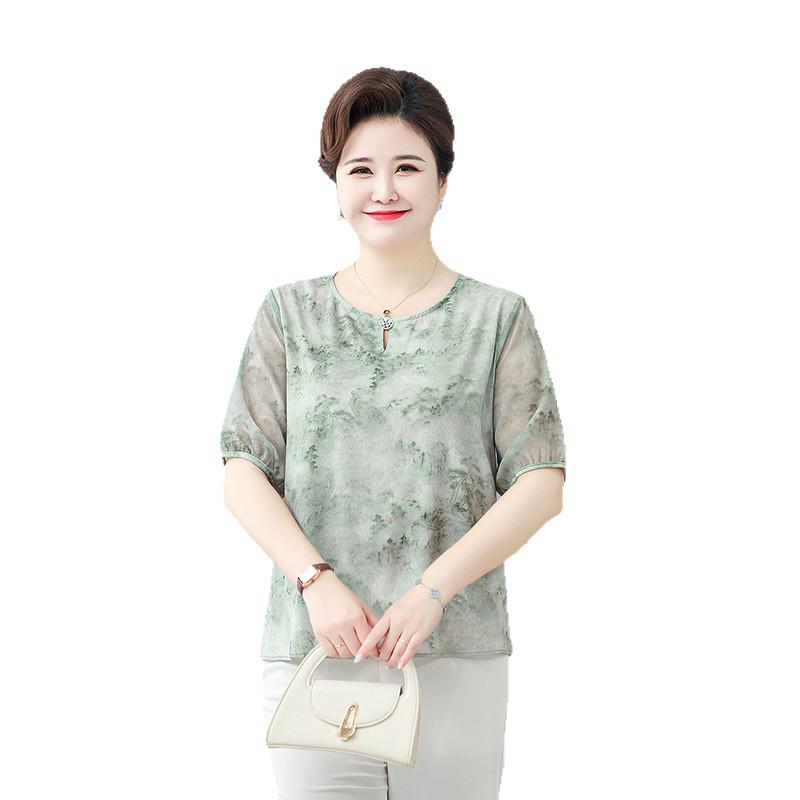 2026 Spring/Autumn Youthful Landscape-Style Top for Middle-Aged Women