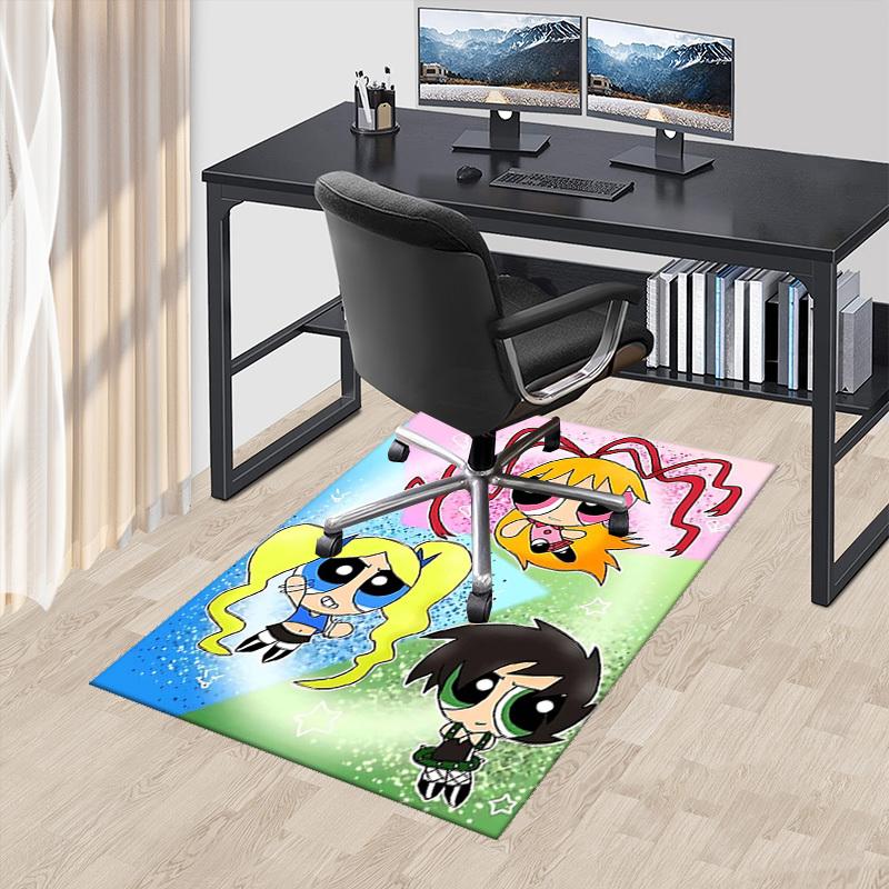 

1pc Powerpuff Girls Anime Cartoon Design Office Chair Mat Non-Slip Carpet for Home Decor, Suitable for All Seasons, Ideal Gift for Fans.Y080 60cm by 90cm
