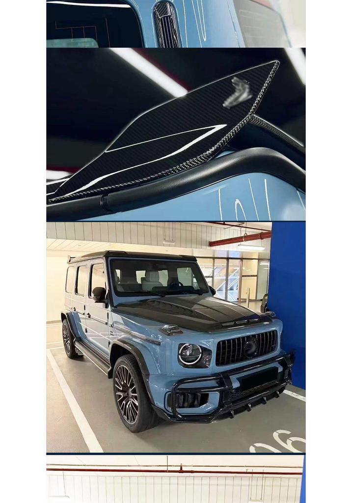 Compatible Mercedes G-Class 465 Carbon Fiber Body Kit: Front Lip, Rear Lip, Hood, Fender, Tail Wing, Roof Light.