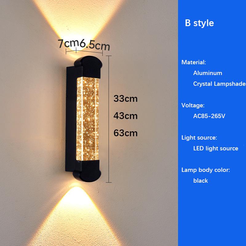 

Уличный настенный светильник Современные водонепроницаемые настенные светильники Лампа для крыльца Алюминиевая хрустальная лампа Проход Крыльцо Водонепроницаемый осветительный прибор 18W 33cm&Warm White