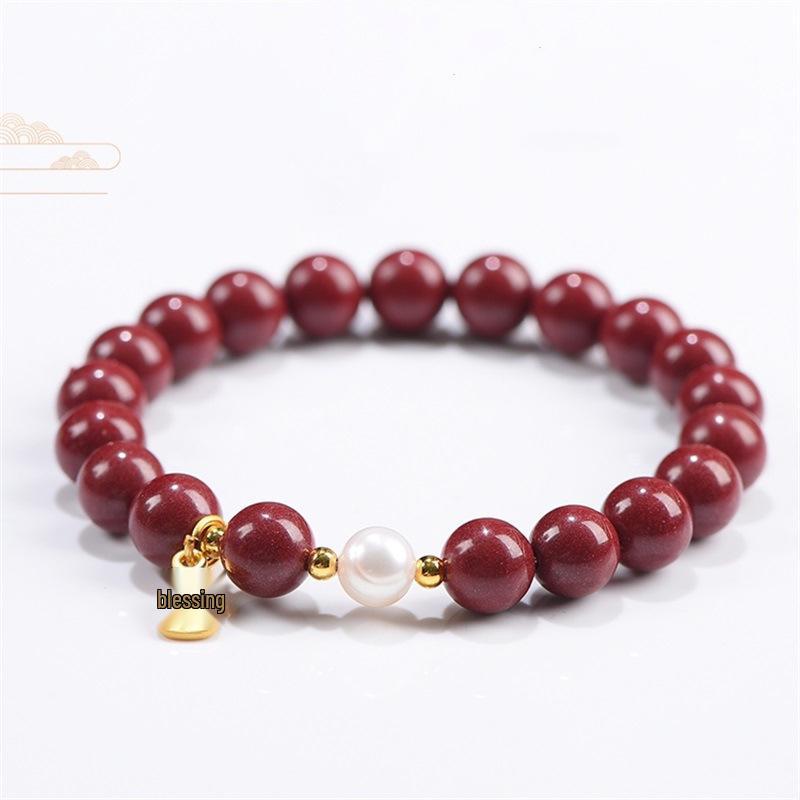Cinnabar Ruyi Gourd Bracelet - Single Circle Zisha Fulu Peace Bracelet for Women, Benming Year