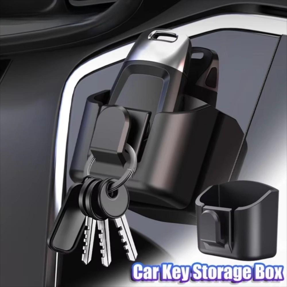 With Hanging Hook Car Interior Storage Box Adhesive Mount Dashboard Organizer Universal Fit