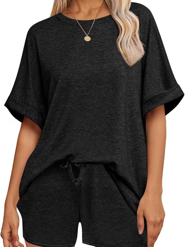 Sommer Bestseller Lässiges Set Übergroßes Kurzarm-T-Shirt Shorts mit Kordelzug Lässiges Sport-Outfit