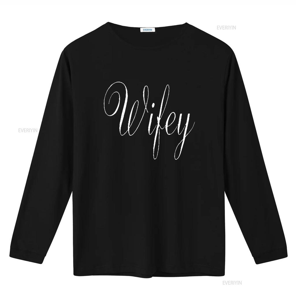 Wifey T Shirt Womens Cotton Dark Black Small vintage Washed designer clothes Soft fashion Slightly Casual graphic Versatile