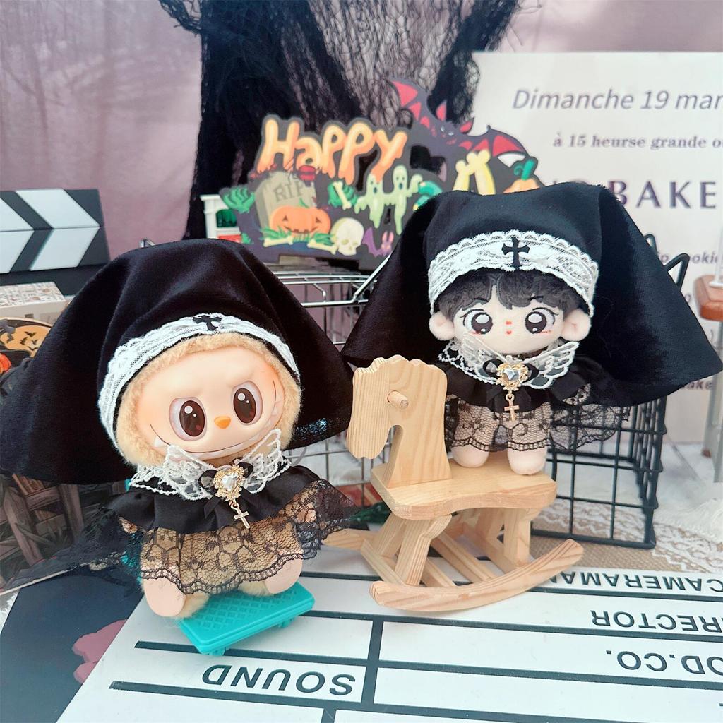 Gothic Nun Vow Outfit for 10cm/15cm Labubu Dolls