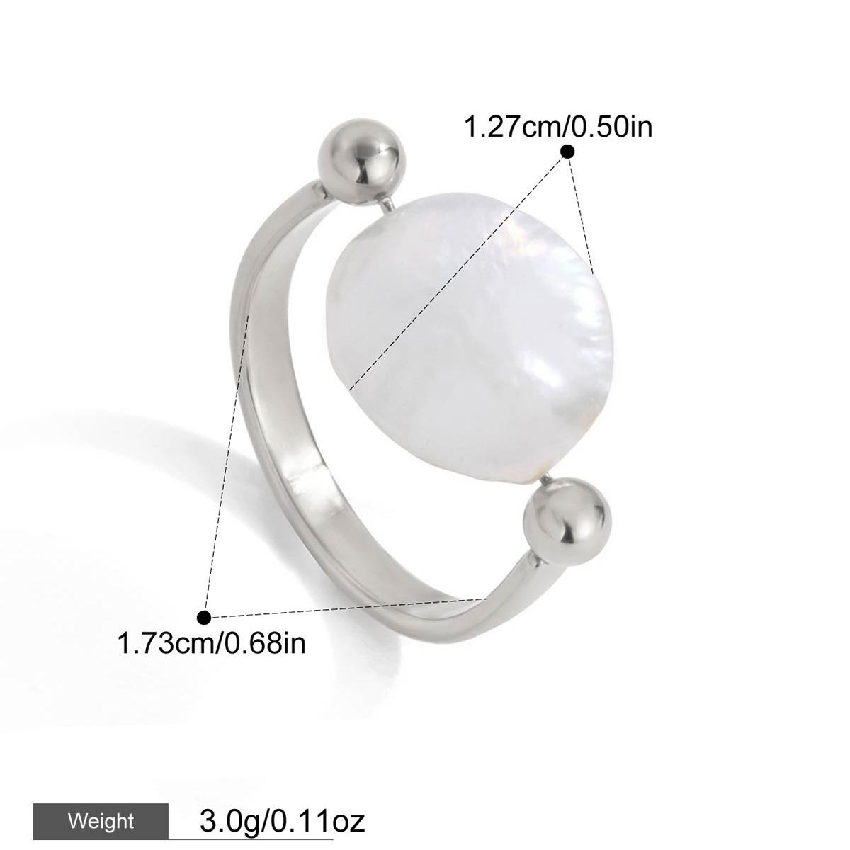 

Yori New Freshwater Button Pearl Polished Ring Personalized Metal Texture Rust Proof Charm Fashion Jewelry For Women