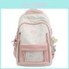 Large Capacity School Backpack For Girls And Boys With Star Print Design And Transparent Layer