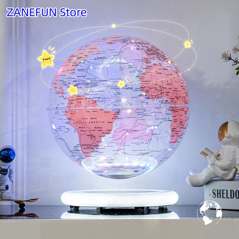 8inch Magnetic Levitating Globe 20cm Transparent Globe Lamp LED Light ABS Globe Home Office Decoration Creative Christmas Busine