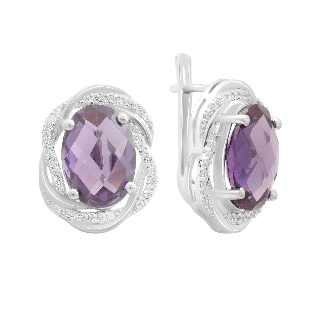 

Срібні сережки з олександритом 16.513ct, фіанітами (2187608) різнокольорові кольору