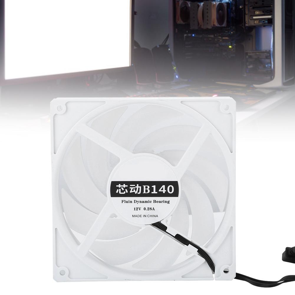 14cm 2000RPM Cooling Fan Low Noise Cooler 4‑Pin PWM Header Interface for ARGB Desktop ComputerWhite