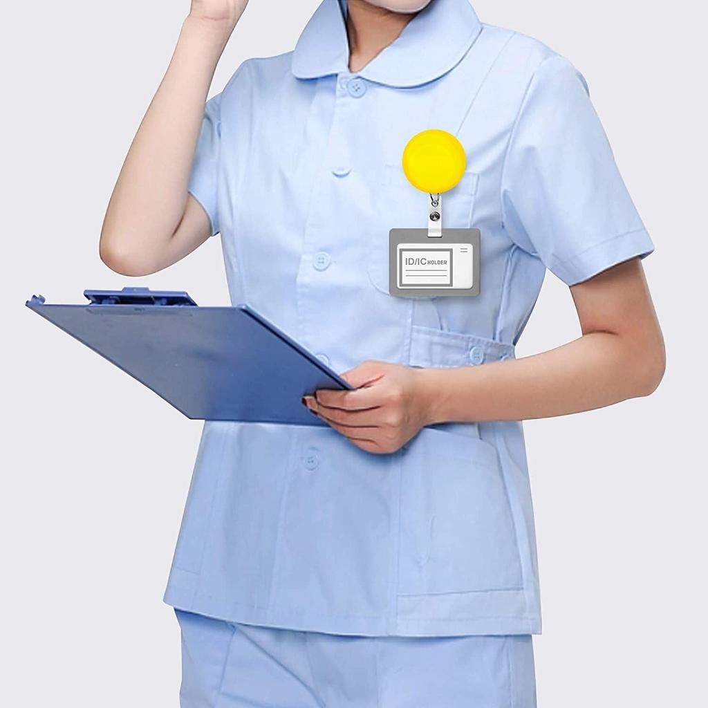 Doctors and Nurses Rotating Alligator Clip Easy-to-pull Buckle Medical Care Easy-to-pull Retractable Badge ID Buckle