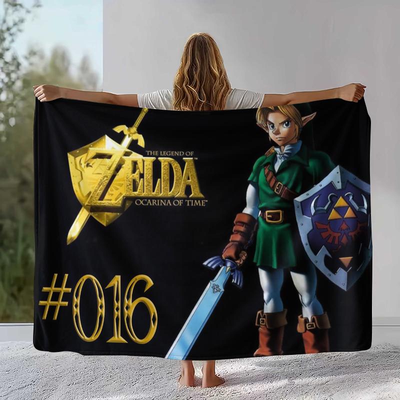 Retro Z-Zelda Cartoon Link Games Flannel Blanket,Ultra Soft Warm Plush Throw for Home Bedroom Bed Sofa Cover Camping Picnic Kid