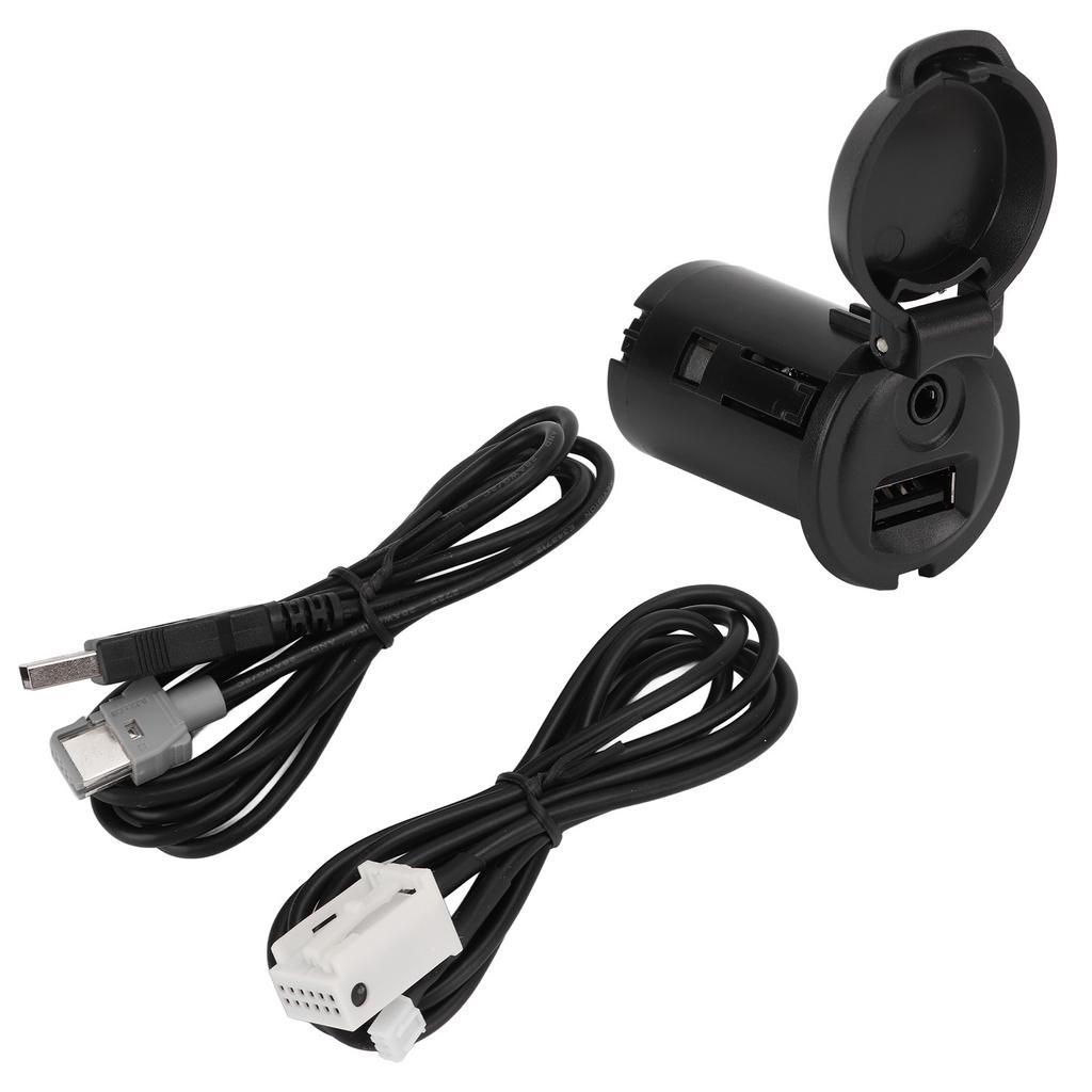 Stereo Adapter USB Plug Connecting Cable Set Kit Replacement for Peugeot 206 207 307