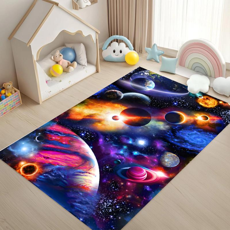 

Cosmic Galaxy Living Room Rug Planets Stars Pattern Modern Home Decor Carpet Soft Non-Slip Floor Mat for Bedroom Hallway 40X60cm