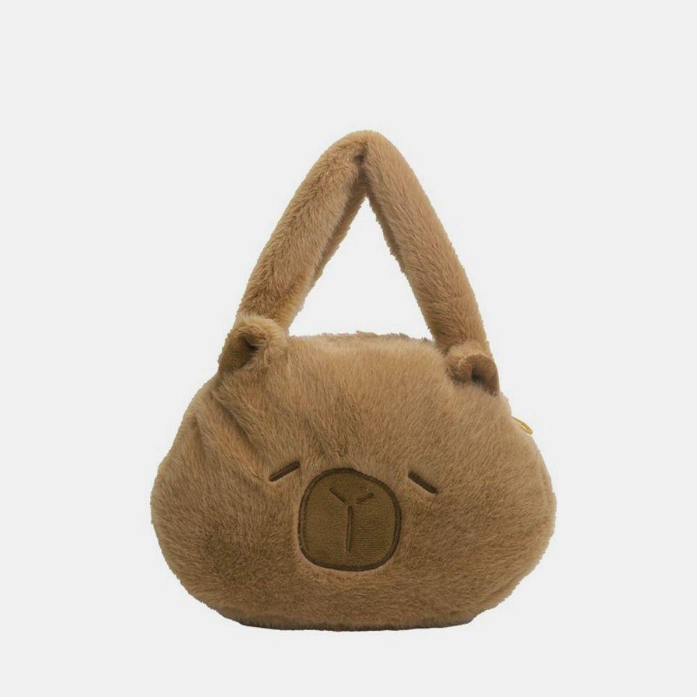 Animal Capybara Plush Handbag Cartoon Cartoon Shoulder Bag Capybara Crossbody Bag  Female Lady Girl