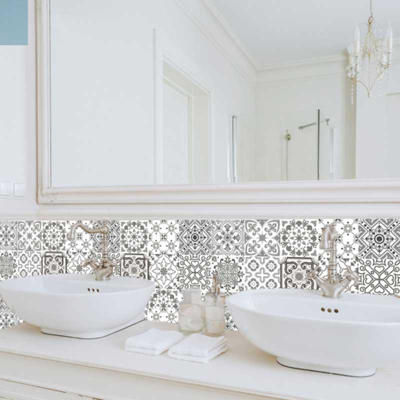10 Pieces Frosted Matte Film Tile Stickers Kitchen Bathroom Decorative Wall Stickers Waterproof Oil Resistant Wall Stickers