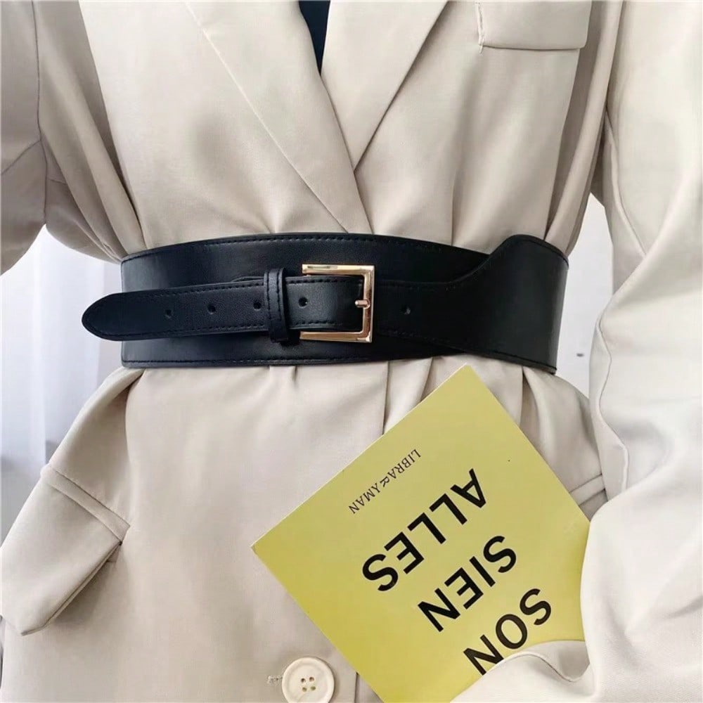 Women's decoration skirt suit waist belt versatile elastic belt, black fashion wide version waist seal, wide waist seal