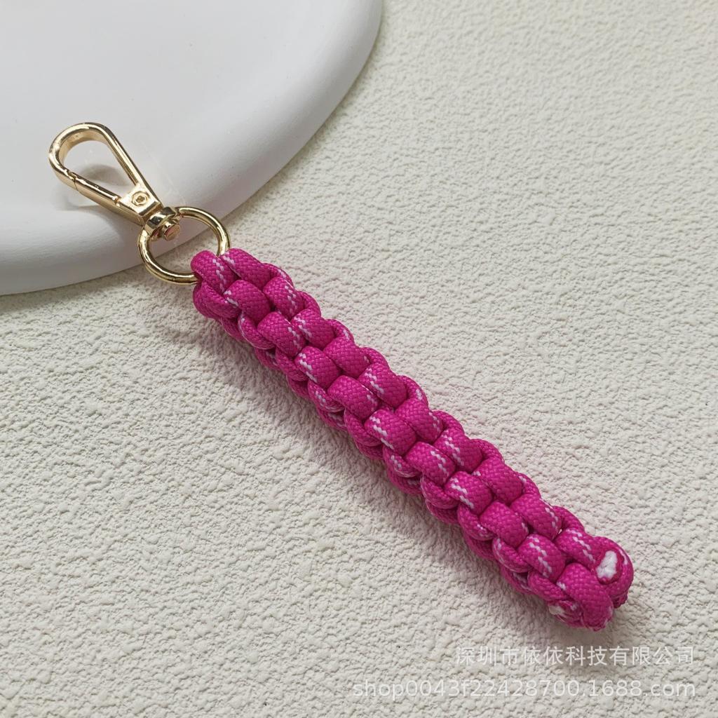 Miu family bag hanging cross-border explosive pure hand-woven pendant colorful fashionable unique shape braided rope car keychain