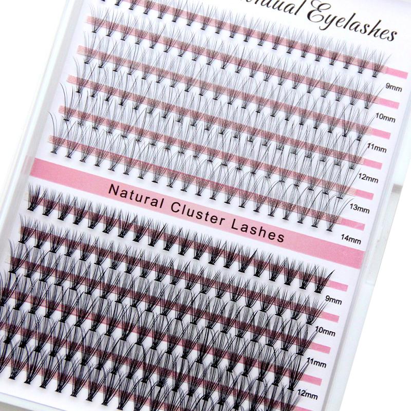 HOLLYLASH 240/640 Clusters 30D-100D False Eyelashes Natural&Thick & Fluffy 8-16mm Mix Length DIY At Home Cluster Eyelash Makeup