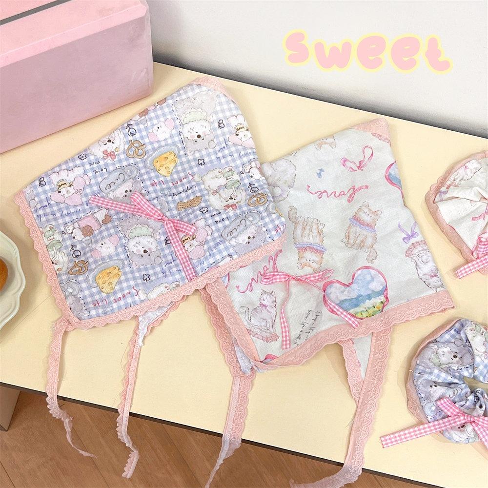 

Turban Triangle Bandana Lolita Headscarf Cute Triangle Scarf Summer StyleB