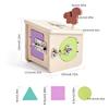 Wooden Early Education Lock Box Toy with Shape Sorting ,Color Recognition Features,Activity Unlocking Skills Tool Set for Toddler Developmental Play