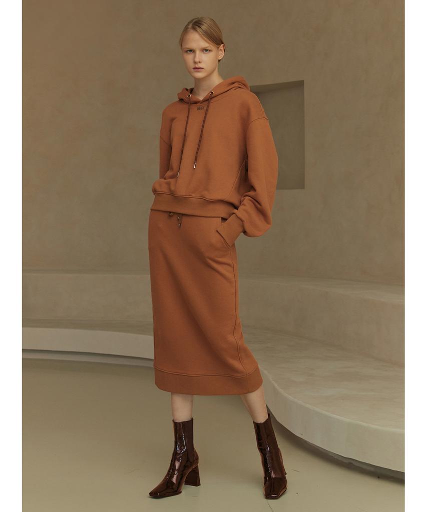 Myue Leafy Jersey Skirt - Camel