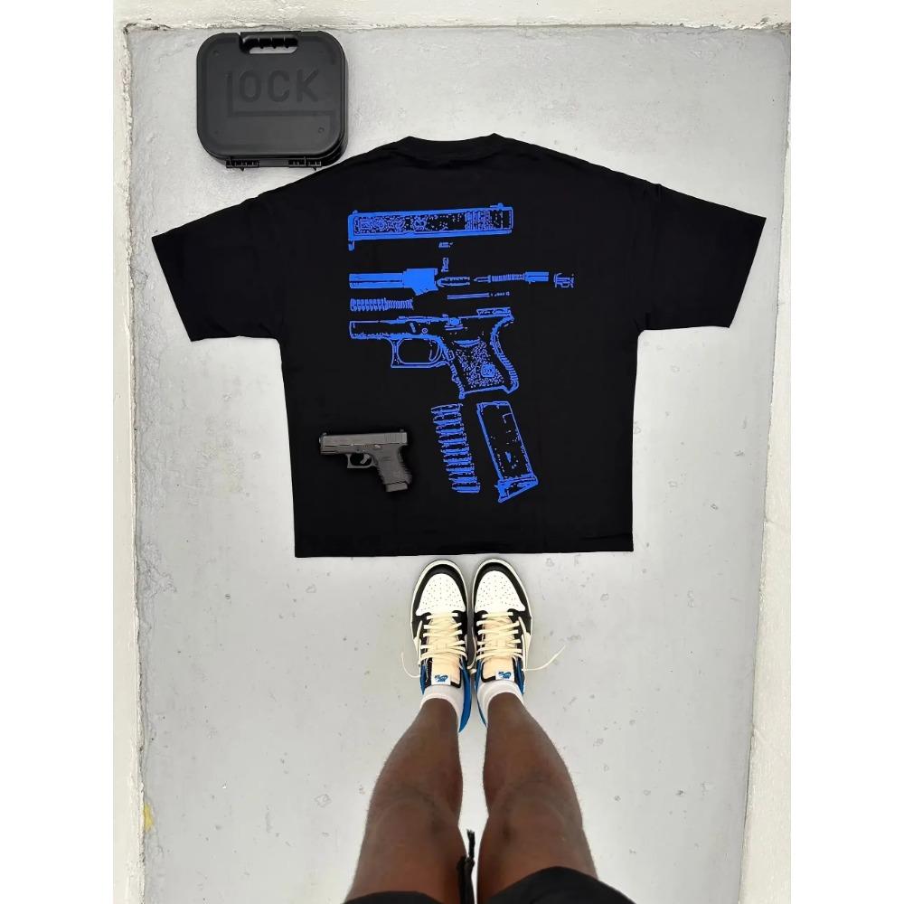 Oversized TShirt Gothic Short Sleeve T Shirt Mens Harajuku Hip Hop inWe Trust Graphic Print Round Neck Cotton Tops