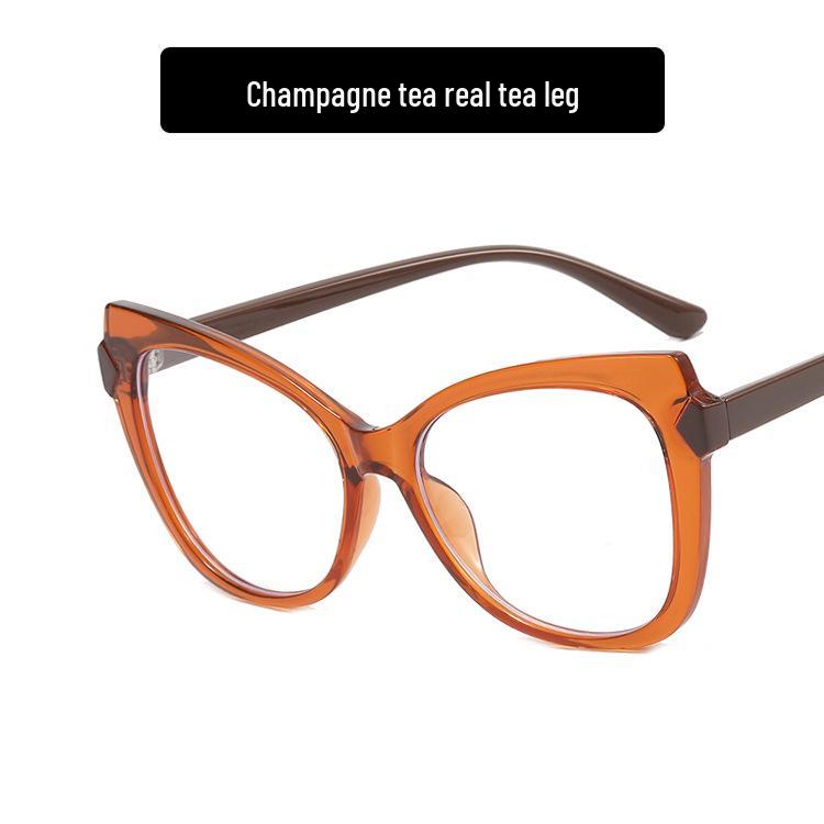 TR90 Colorblock Cat-Eye Anti-Blue Light Eyeglass Frame, 2022 European & American Trendy Style Glasses.