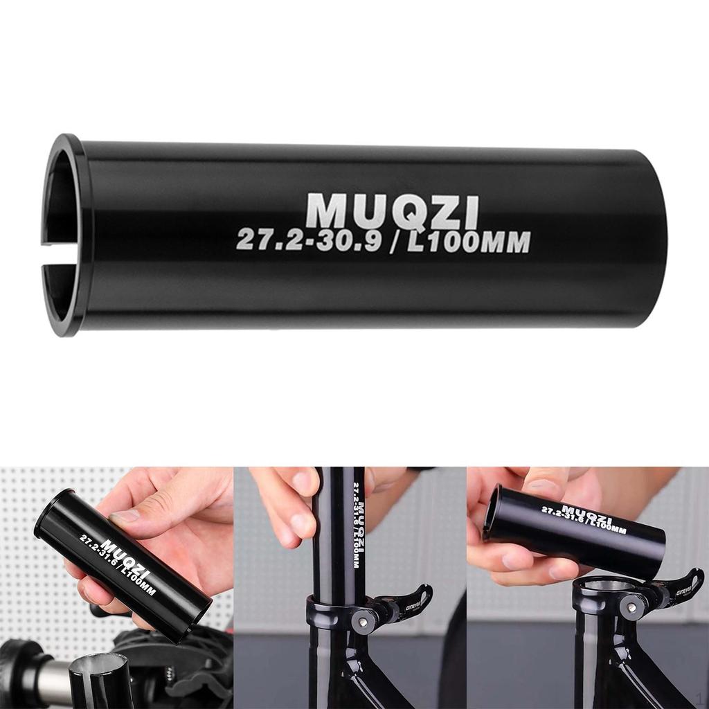 Bike Seat Post Shim Reducing Sleeve Extended 100mm Long Conversion Converter for Mountain BMX