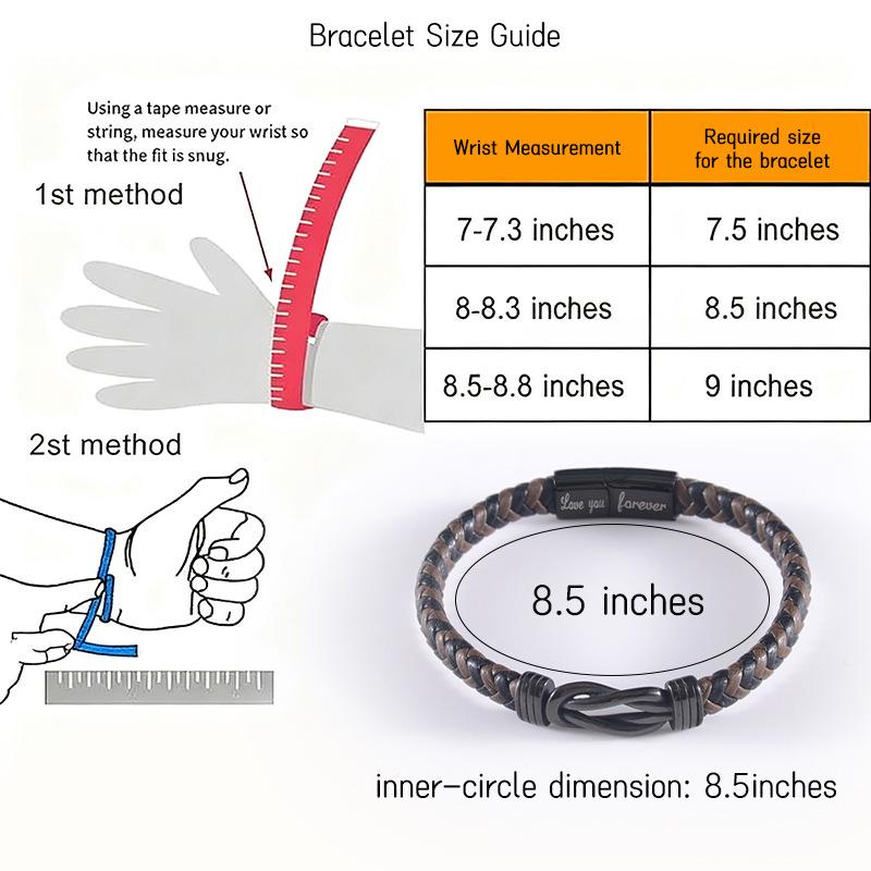 Bracciale da Uomo in Pelle Intrecciata a Mano con Design Inciso e Motivo Contorto, Semplice ed Elegante.