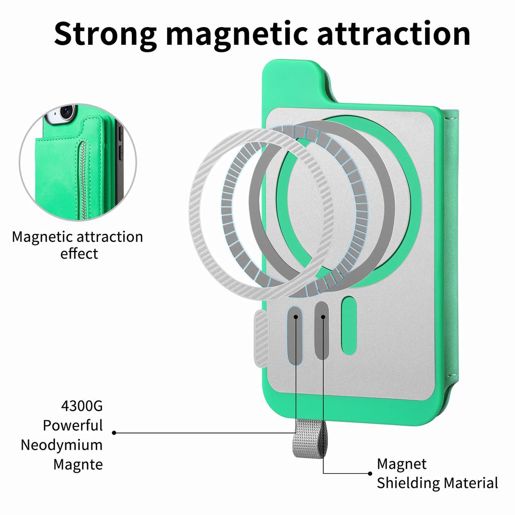 For Samsung Galaxy S25 Ultra Case Magnetic Detachable Zipper Card Holder Leather Phone Back Cover