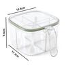 4 Grids Salt Pepper Seasoning Box Transparent Lid Spice Jar Chili Powder Sugar Bowl Condiments Storage Container Kitchen Gadgets