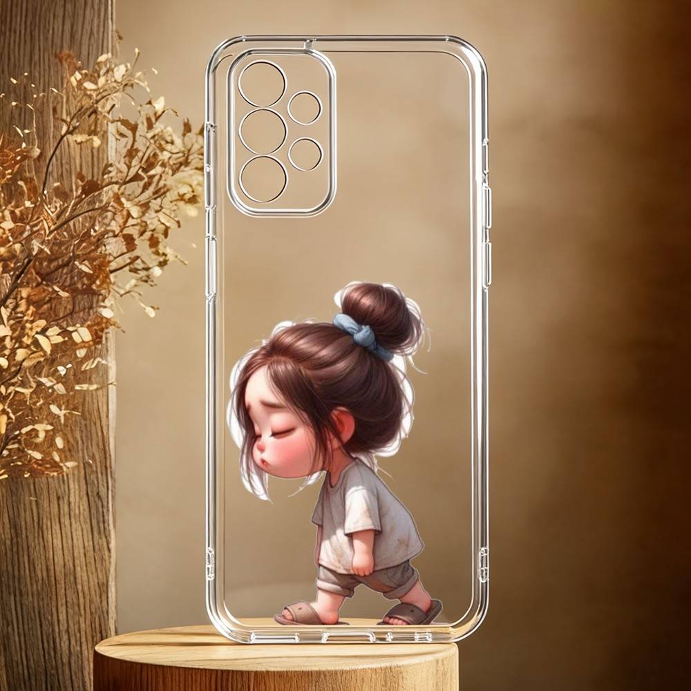 C-Cartoon Cute Baby Girl Phone Case For Samsung Galaxy A71,A70,A52,A51,A40,A30 Transparent Cover Samsung a50 30s 50s