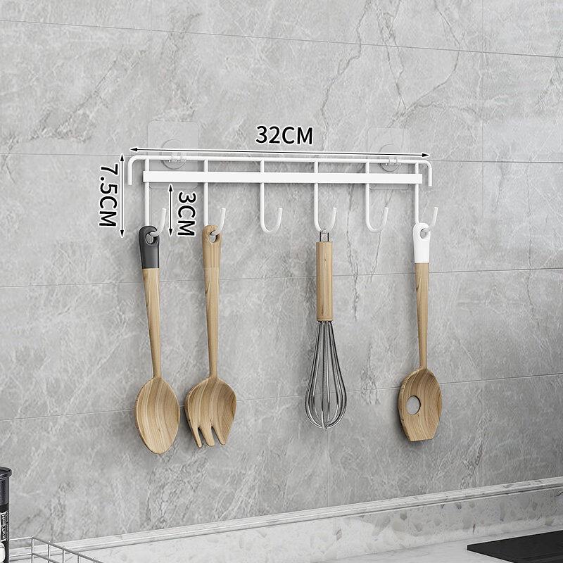 Punch-Free Kitchen Hook Organizer