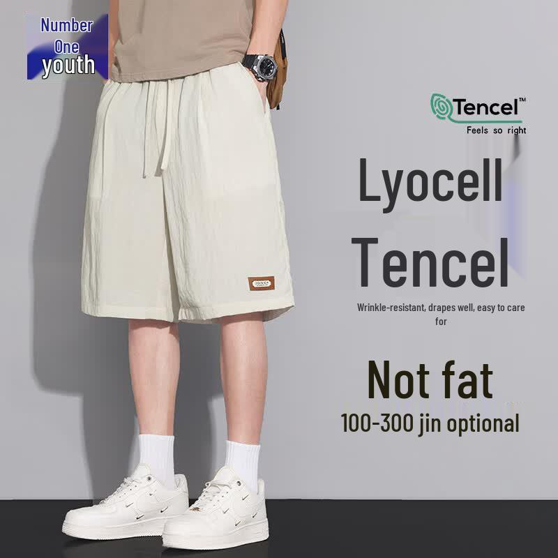 Men s Tencel Linen Blend Straight-Leg Casual Shorts 7XL