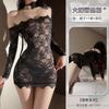 Sexy Underwear Stepmother Lace Tight Slim Dress Black Pure Desire Sexy Royal Sister Hip Wrap See-through Dress Nightdress