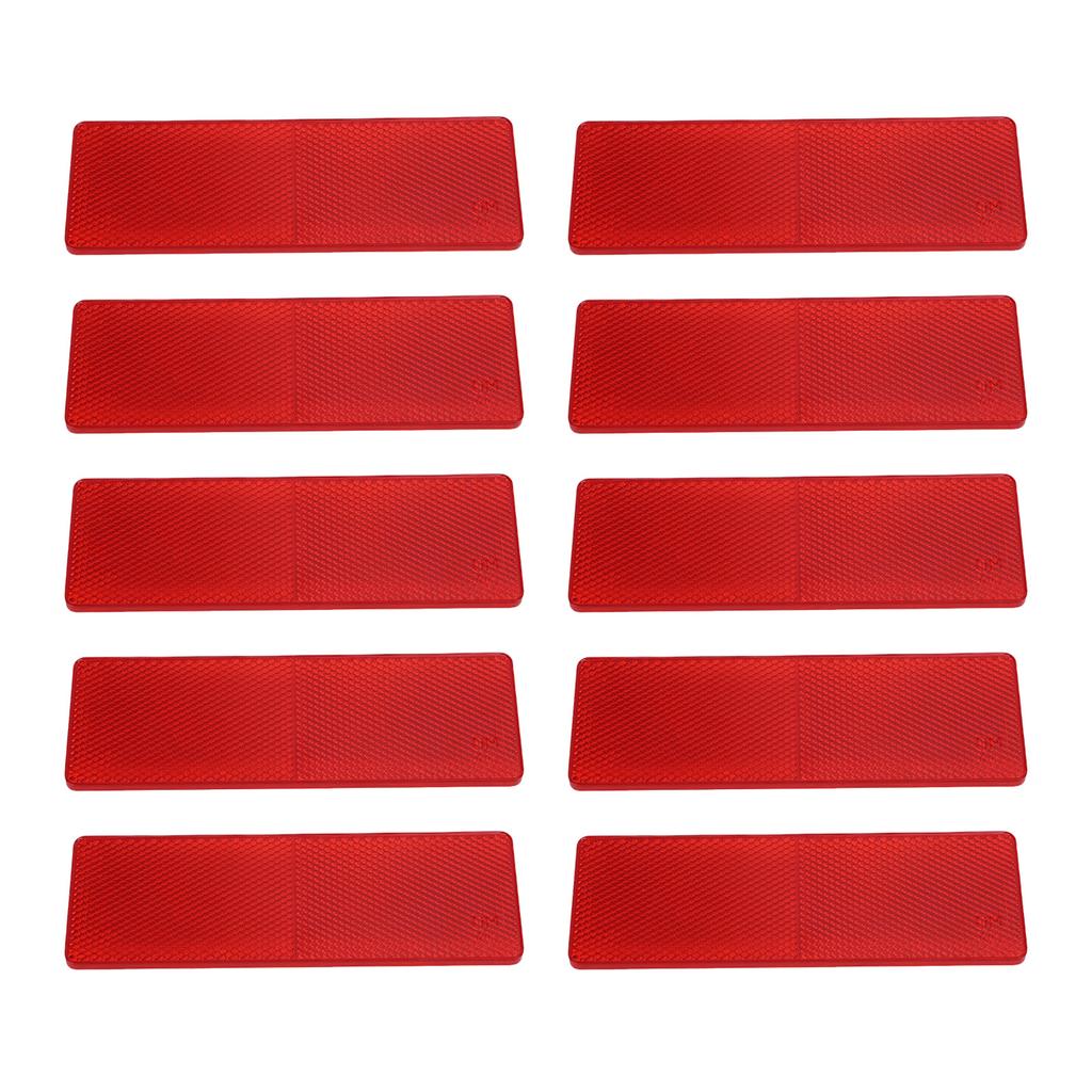 10pcs Rectangular Reflectors 48x148mm High Visibility Self Adhesive Safety Reflector for Trailer Truck Tractor Boat