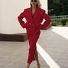 European and American Fashion Temperament Long sleeve Blazers Skirt sets Suit Jacket and Skirt Set