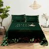 Bed Sheet Set 240x220 Christmas Tree With Pillowcase Letter Green For Single Double Beds Kids Adult 3D Bedding Texile Twin Full