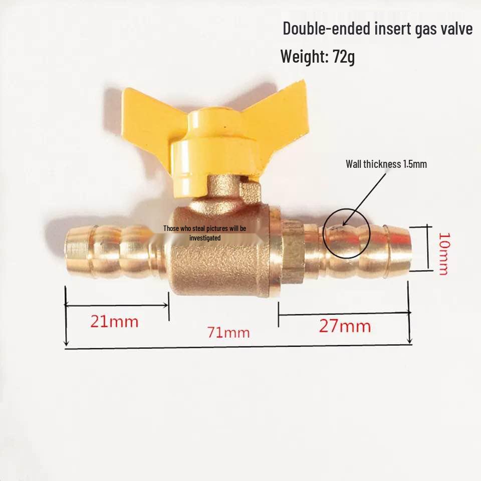 4-Point Y-Type Gas Valve Diverter & Flow Regulating Copper Ball Connector