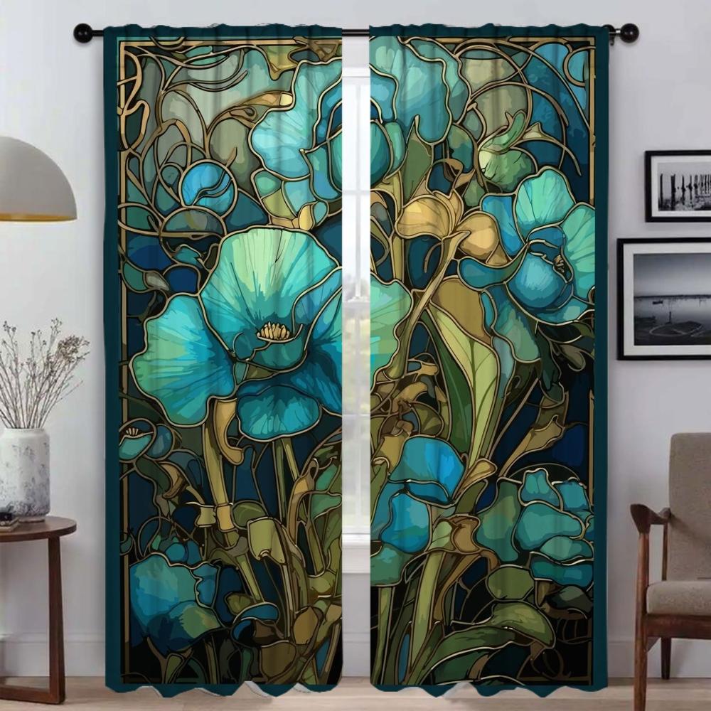 3Abstract Botanic Kintsugi Elegant Room Curtains for Living Room Tulle for Bedroom Partition Blinds Blackout Curtain Shades Home