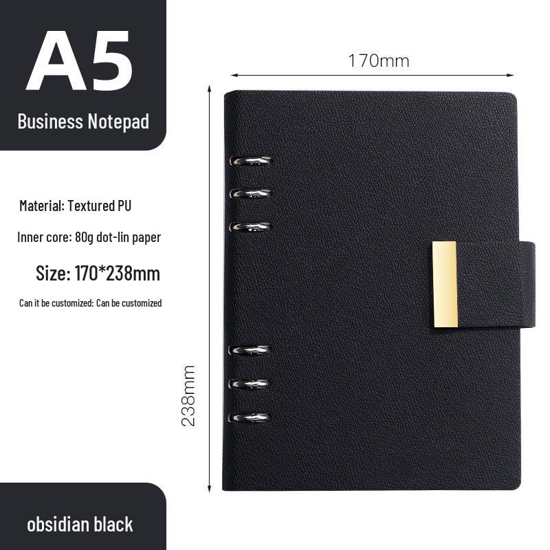 A5 Premium Loose-Leaf Business Notebook with Custom Logo in Gift Box