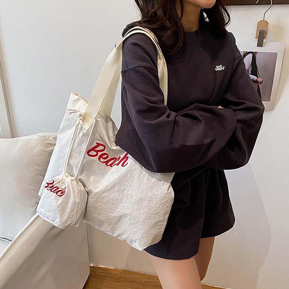 

Leisure Composite Tote Bags Japanese Style Women Cloth Underarm Bag Large Capacity Handbag Work чорний