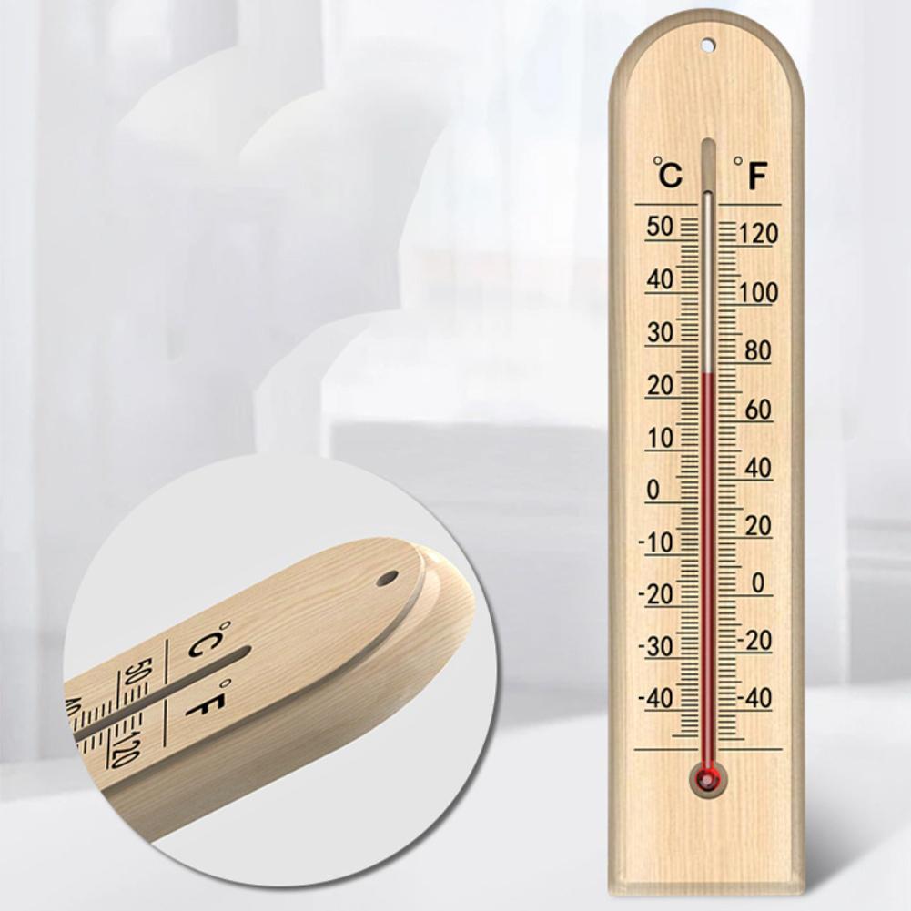 1PCS Wall-Mounted High-Precision Wooden Thermometer Room Decoration For Garage Greenhouse Home Kitchen Tools Patio Shed Room