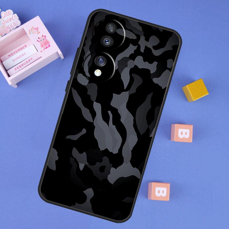 Black Night Camo Camouflage Case For Honor 200 400 Pro 50 70 90 Lite X9a X9b X9c X9d X8b X8c Win Magic 5 6 7 8 Pro Cover