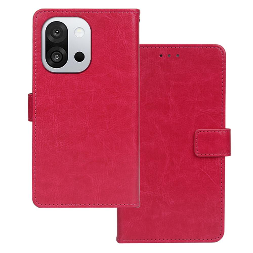 

IDEWEI Для OnePlus 13T 5G Чехол Кошелек Кожаный Чехол для Телефона Текстура Crazy Horse Rose