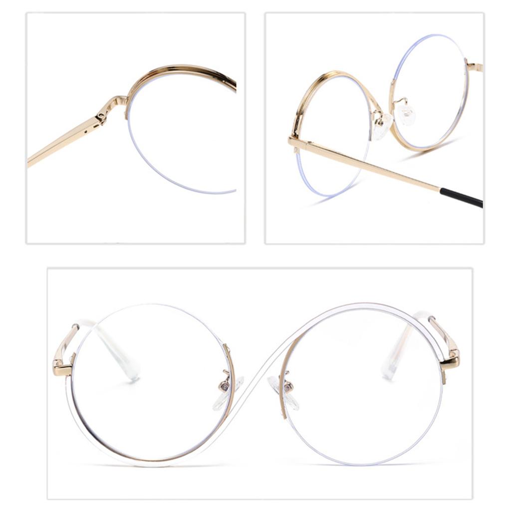 Yousheng Hexenbrille Ikonisches Design Flache Spiegel Leichter Metallrahmen S-förmige Bügel Runde Brille Halloween-Partys Requisite Cosplay-Brille